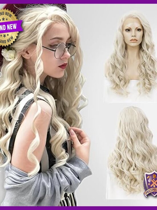 Synthetic Lace Front Wig Heat Resistant Long Curly Wave 24 Inch main image 5